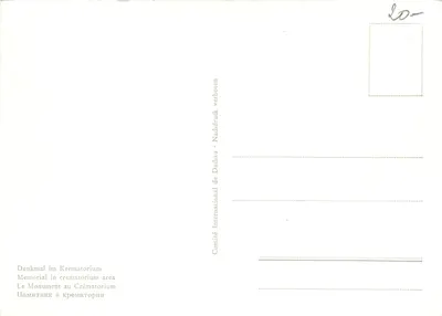 Monumento aos mortos — Dachau — Comité Internacional de Dachau — Verso