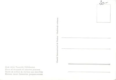 Fosse Comune - Sepolcro di molti migliaia sconosciuti — Comité International de Dachau — Verso