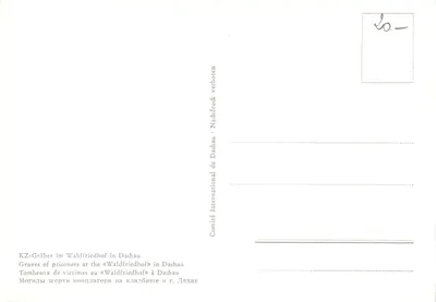 Cmentarz więźniów Dachau — Waldfriedhof — Międzynarodowy Komitet Dachau — Rewers