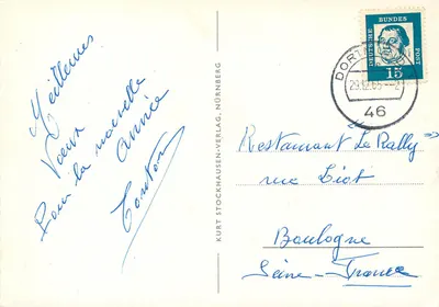 Cheminot na dachu — Nowy Rok — wydawca Kurt Stockhausen-Verlag, Nürnberg — Rewers