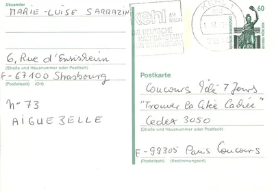Kehl am Rhein — Concurso "Encontre a Pousada Cadée" — Deutsche Bundespost
