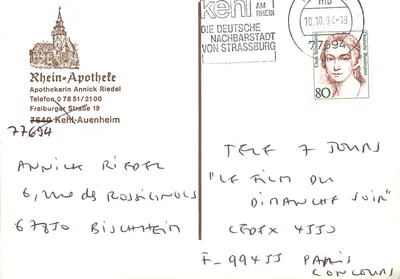 Kehl am Rhein — A farmácia Rhein-Apotheke — editor não visível