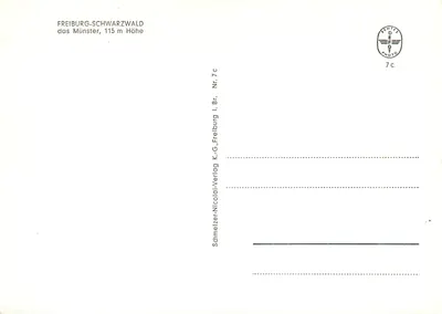 Freiburg-Schwarzwald — Münster, 115 m wysokości — Schmelzer-Nicolai-Verlag, Nr. 7c — Rewers