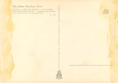 Marienplatz — widok z Mariensäule i Altem Rathaus — Sildmann & Co. Nr. 235 — Rewers