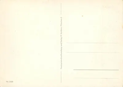Place de la ville de Munich — widok panoramiczny — Postkarten-Verlag M. Seidlein, n° 2020 — Rewers
