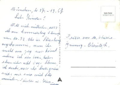 MÜNCHEN — Panoramiczny widok pięciu zabytkowych miejsc — Echt Foto M186/2106 M — Rewers