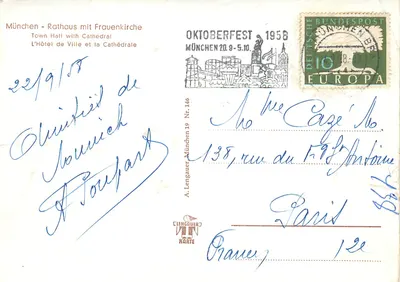 Munique, Marienplatz com Rathaus e Frauenkirche — A. Lengauer München Nr. 146 — Verso