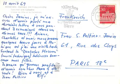 Munique, Marienplatz com Rathaus e Frauenkirche — editor: Engauer Karte — Verso