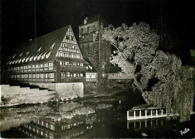Nuremberg - Henkersteg (Weinstadel) — casa do carrasco e ponte, editor Frila-Karte, n° 1042/15/196