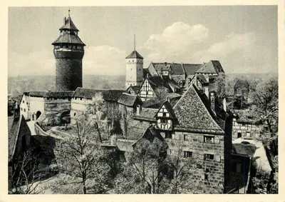 Castelo de Nuremberg — vista panorâmica — Verlag Ludwig Simon, München-Pullach, n° 420