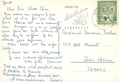 Stuttgart, Staatstheater — visão com fonte — editor Frankh-Verlag, Stuttgart — Verso