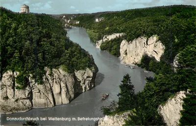 Donaudurchbruch bei Weltenburg mit Befreiungshalle — Foto colorida real alpina, n° 713