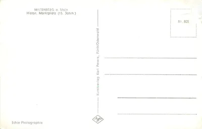 MILTENBERG a. Main — Historyczny Plac Główny (15. Jahrh.) — Kunstverlag Peters, Fürth/Odenwald, Nr. 805 — Rewers
