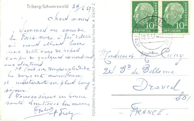 Triberg/Schwarzwald — vista panorâmica das florestas — FOTO PRINT Verlag A. Mauhle, Balingen-Württ. Nr. A 316.017 Z — Verso