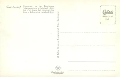 Rurtalsperre Schwammenauel-Heimbach/Eifel — uitzicht op het meer en de dam — uitgever Cekade, n° 53/2 — Achterkant