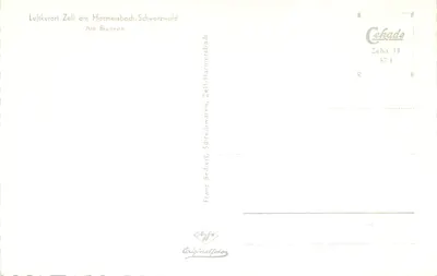 Zell am Harmersbach — Piazza do Brunn — editor Franz Bednert, Zeha 14 — Verso