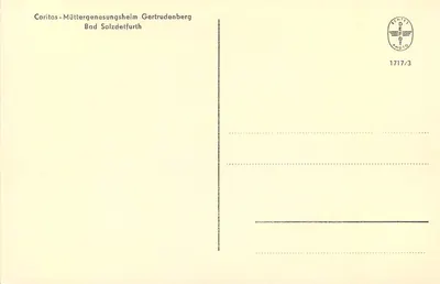 Corredor e escada — Caritas-Müttergenesungsheim Gertrudenberg Bad Salzdetfurth — editor DEEOT, n° 1717/3 — Verso