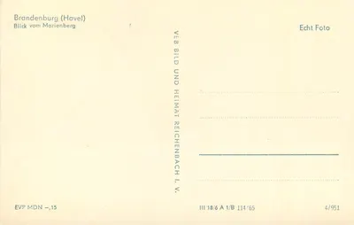 Brandenburg (Havel) — Widok z Marienberg — VEB Bild und Heimat Reichenbach I.V. — Rewers