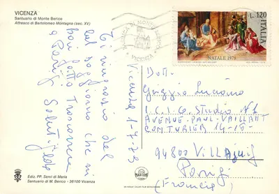 Santuario Monte Berico — Fresk Bartolomeo Montagna (XV wiek) — Wyd. PP. Servi di Maria — Rewers