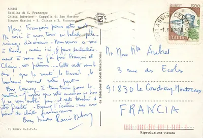 Assisi - Basílica inferior - Capela de São Martinho - Santa Clara e São Francisco — Edição C.E.F.A. n°15 — Verso