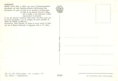 Attyckie krater z wolutami — scena Amazonomachie — wydawca Leo Gerlando, n° 48340 — Rewers