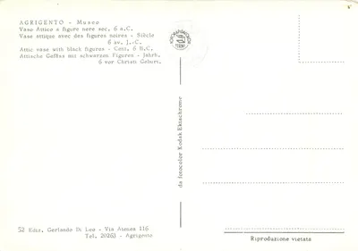 Waza attycka z figurami czarnymi — VI w. p.n.e. — Wydawnictwo Gerlando Di Leo, nr 52 — Rewers