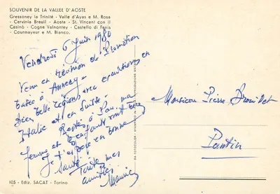Vale d'Aosta — Lembrança da Vale d'Aosta — Ediz. SACAT, n°105 — Verso