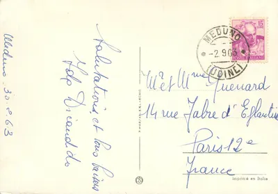 Souvenir d'Italie — collage miast włoskich — Wydane w Włoszech — Rewers