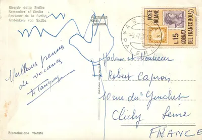 Sycylia — widok panoramiczny i zabytki — wydawca Stich Grafica, numer seryjny nie widoczny — Rewers