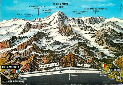 Vue das Alpes - Tunel do M. Bianco — Ed. E.G.I. - Reprodução proibida por « Corriere d'Informazione »