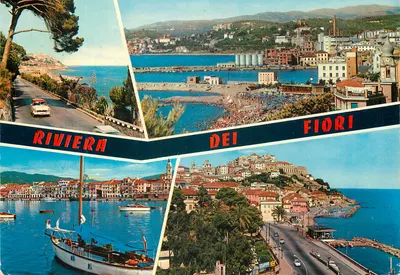 Riviera dei Fiori — panorama do porto e das colinas — P. Marzari S.R.L. Schio