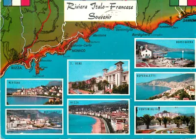 Riviera Italo-Française — Souvenir — RL 13, éditeur Milano Dep.