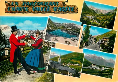Enquanto percorre a Alta Válle da Aosta — Ed. Ris. F.Ili Enrico - Ivrea - Aosta