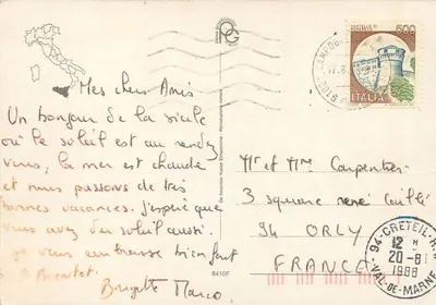 Sicília — Carta postal panorâmica com 10 vignettes — Panini Graphicolor — Verso
