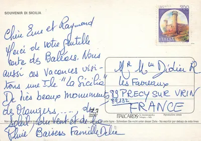 Sicília — paisagens e monumentos — ITALCARDS — Verso