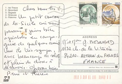 Sicília — I ♥ SICILIA — Editora Kina Italia, série 600/150 — Verso