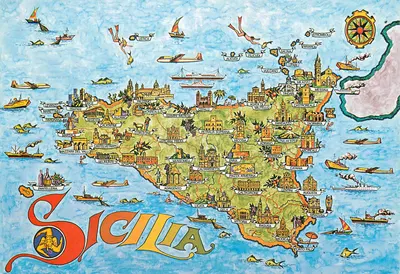 Carta postal ilustrada da Sicília — Ed. AR.CO S.R.L. - Palermo