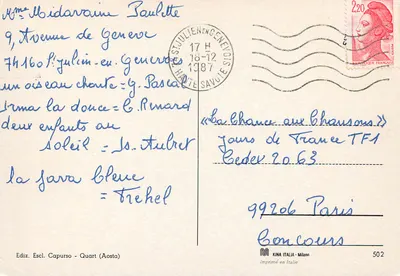 Valee da Aosta — Montanhas, vilas e paisagens — Ediz. Escl. Capurso - Quart (Aosta) n°502 — Verso