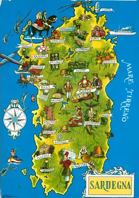 Carta postal ilustrada da Sardenha — editor Garamy, série SARD. 1