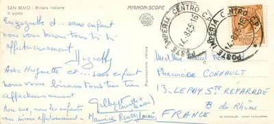 San Remo — Riviera italiana — Mignon-Scope — Verso