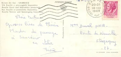 Sanremo — Riviera das flores — Mignon-Scope n°2 — Verso