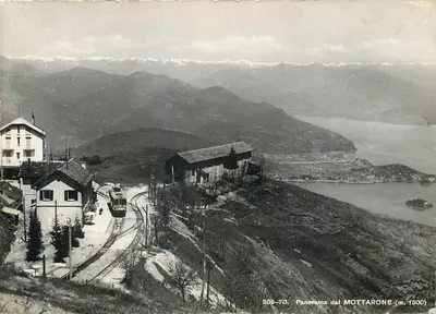 Panorama do MOTTARONE (m. 1500) — vista sobre o lago Majeur — editor Bruttner & C. Como, n° 205-70
