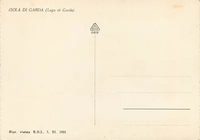 Isola di Garda — Lago di Garda — editor Joszini, n° 069 — Verso