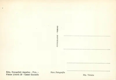 Castel Gandolfo - Palazzo Pontificio — uitgever Ediz. Evangelisti Agostino, Piazza Libertà 29 — Achterkant
