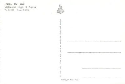 Hotel do Lago — Malcesine, Lago di Garda — Edição Ghedina, Cortina — Verso