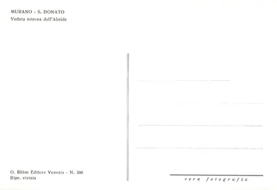 Murano - S. Donato — Widok zewnętrzny absydy — O. Böhm, Wenecja, N. 308 — Rewers