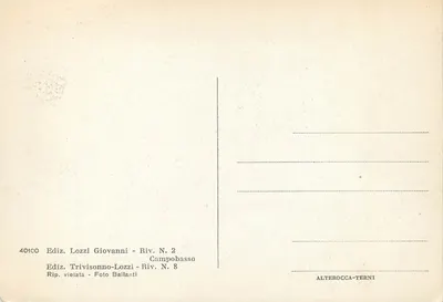 Campobasso - Panorama do Castelo — Editor Trivisonno-Lozzi, n° 8 — Verso
