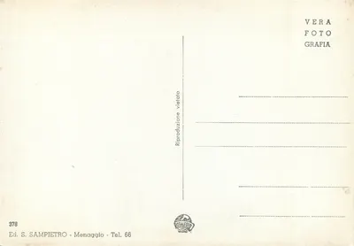Bellano - Panorama — vista sobre o lago de Como — Ed. S. SAMPIETRO, n° 378 — Verso