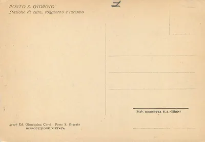 Porto S. Giorgio - Aleja Adua — wydawca Giuseppina Corsi, n° 40126 — Rewers