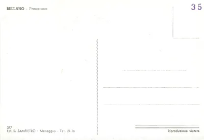 Bellano — Panorama — Ed. S. Sampietro, Menaggio — Verso